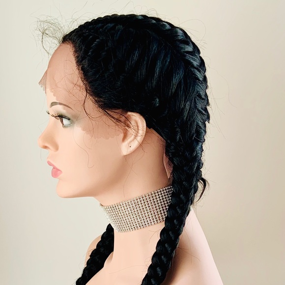 Gorgeous French Braided Premium Fiber Lace Front Wig for Daily Wear/Events 🙌 - Picture 10 of 14